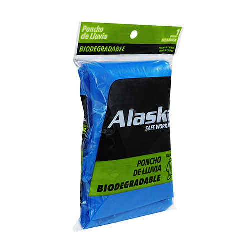 PONCHO DE EMERGENCIA BIODEGRADABLE ALASKA AZUL
