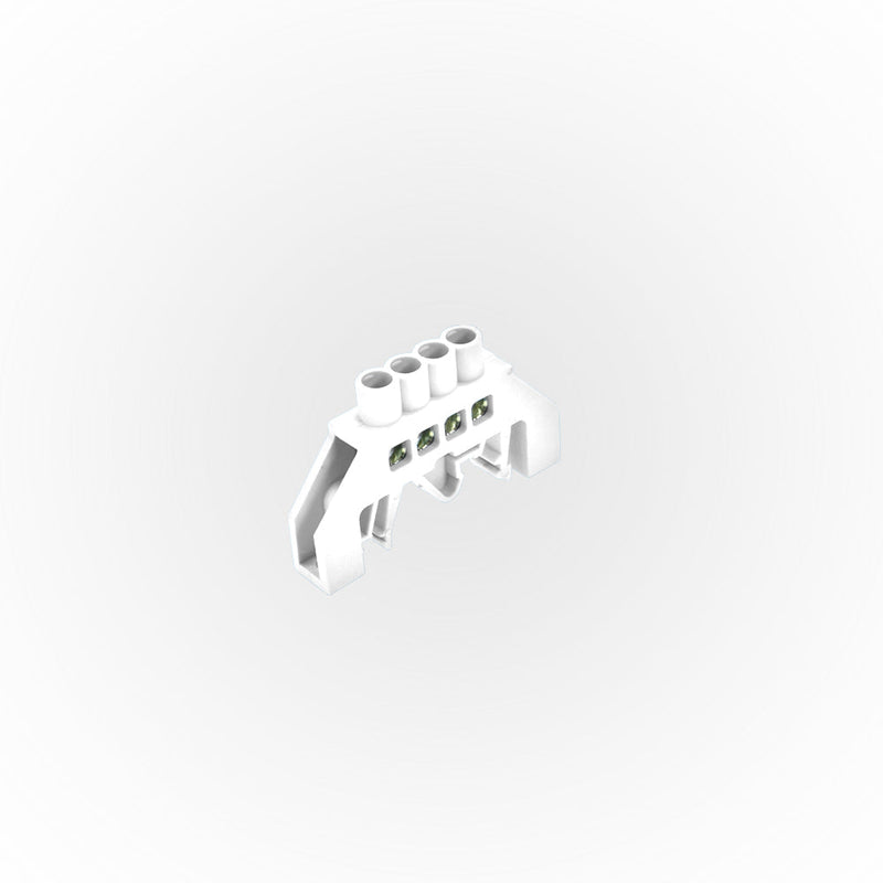 BARRA BRONCE AISLADA RIEL DIN BLANCA 4 POLOS