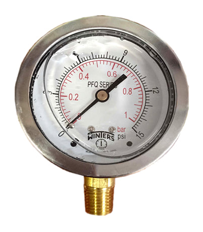 MANOMETRO WINTERS # PFQ803 1/4" NPT C/GLIC.INF 0/60 PSI/BAR