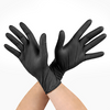 GUANTE RAVEN NITRILO TEXTURIZADO NEGRO 8.0 GR STEELPRO TALLA M CAJA 100 UND