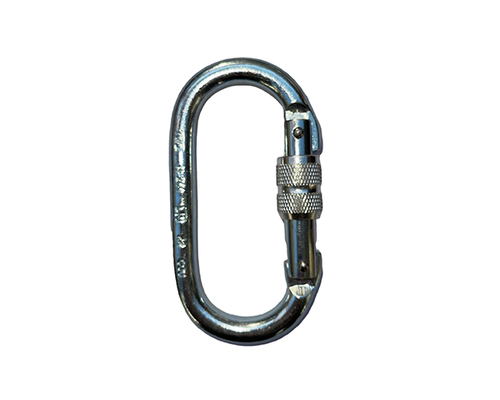 Mosquetón Carabinero Ovalado Acero Rosca 23 kN