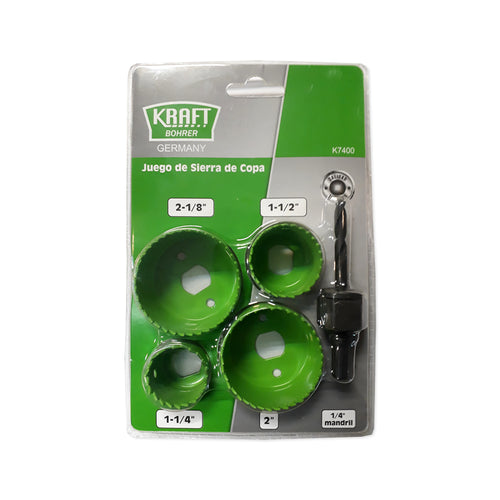 SIERRA COPA KRAFT BOHRER P/MADERA C/MADRIL 1/4" JGO.5 PZAS