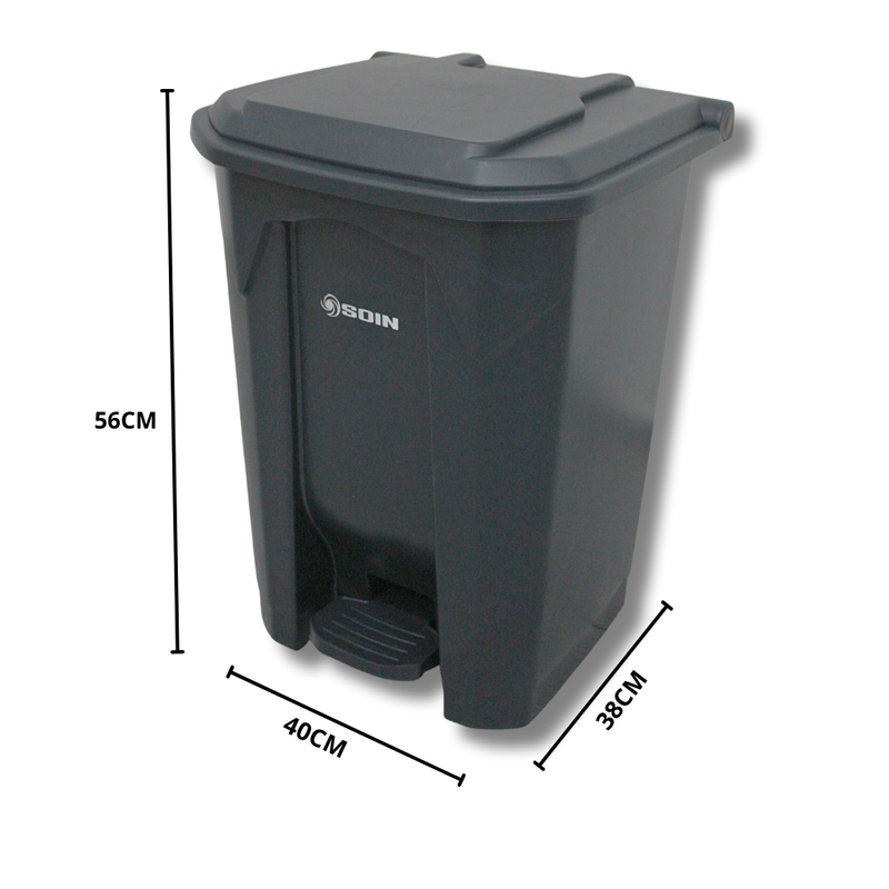 BASURERO PL STICO 50 L CON PEDAL SOIN – GRIS