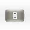 TOMA USB 5V C.C. 1100MA BLANCO ARMADO PLATA
