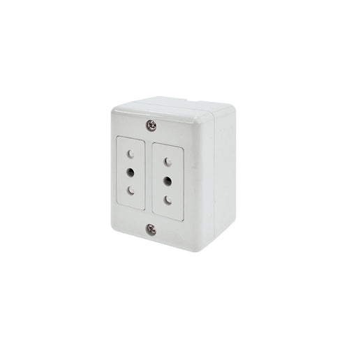 CASQUETE TOMA CORRIENTE DOBLE 10A BLANCO
