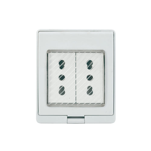 CONTENEDOR IP55 CON TOMACORRIENTE DOBLE 10/16A 250V BLANCO