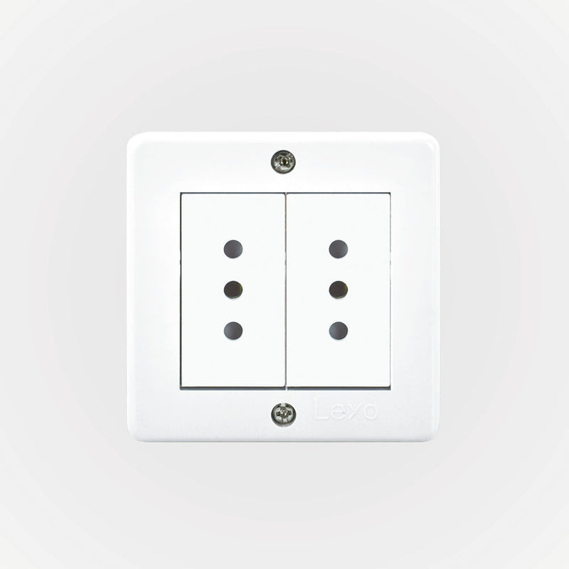 CASQUETE IP20 CON TOMACORRIENTE DOBLE 10A 250V BLANCO