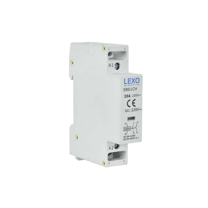 CONTACTOR MODULAR RIEL DIN 35MM 20A 230V 2NO IP20