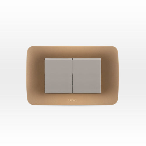 INTERRUPTOR DOBLE 9/15 TECLON 35.6 MM 10A 250V BEIGE ARMADO TITANIO