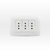 TOMA CORRIENTE TRIPLE 10A 250V BLANCO ARMADO