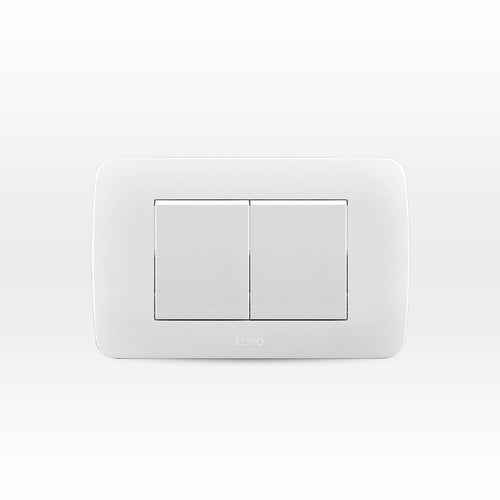 INTERRUPTOR DOBLE 9/15 TECLON 35.6 MM 10A 250V BLANCO ARMADO