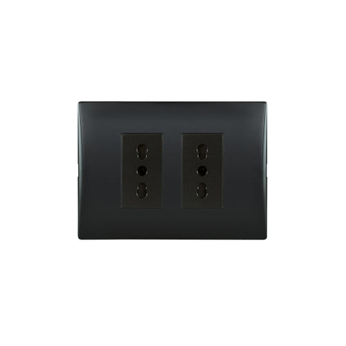 TOMA CORRIENTE ANDES DOBLE 10/16A 250V BLACK ARMADO