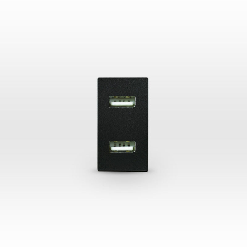 MÓDULO TOMA USB ANDES 5V C.C. 1100MA BLACK