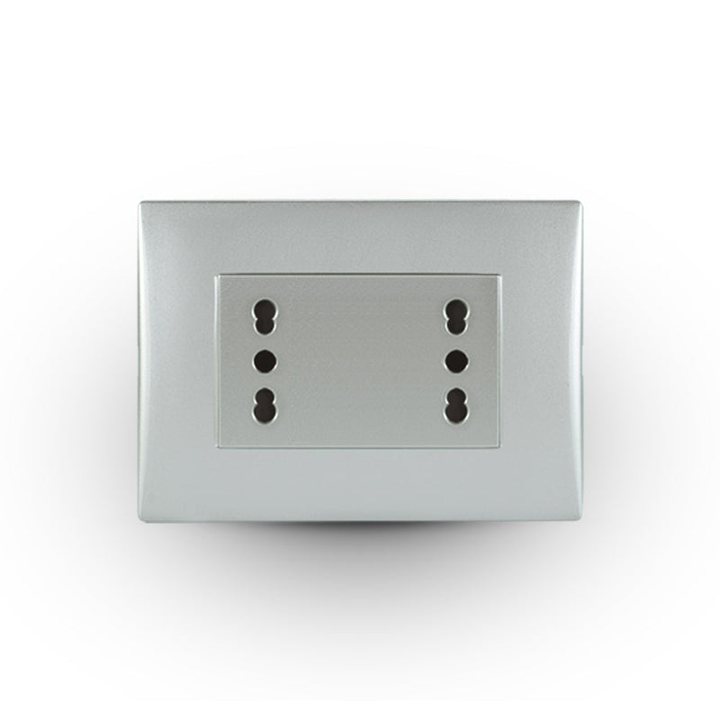 Toma corriente andes DUPLEX 10/16A 250V SILVER armado