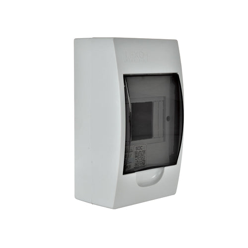 TABLERO SOBREPUESTO 4 POLOS TAPA COLOR HUMO LIBRE DE HALÓGENO IP41