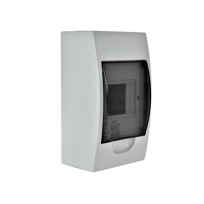 TABLERO SOBREPUESTO 4 POLOS TAPA COLOR HUMO LIBRE DE HALÓGENO IP41
