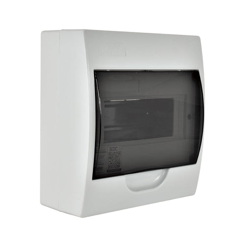 TABLERO SOBREPUESTO 8 POLOS TAPA COLOR HUMO LIBRE DE HALÓGENO IP41