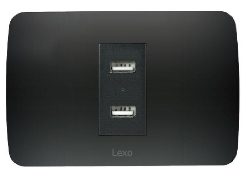 Toma USB 5V C.C. 2.4A grafito armado