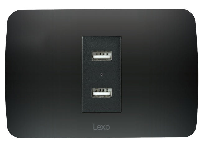 Toma USB 5V C.C. 2.4A grafito armado