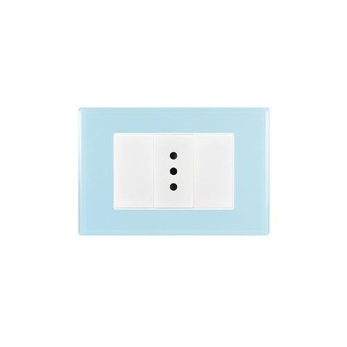 TOMA CORRIENTE SIMPLE CRYSTAL 10A 250V SKY ARMADO