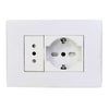 Toma corriente andes SCHUKO 10/16 más toma corriente 10A 250V WHITE armado