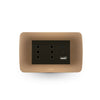 TOMA CORRIENTE DUPLEX 10A + 2 USB TITANIO CAFE ARMADA