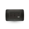 TOMA CORRIENTE DUPLEX 10A + 2 USB GRAFITO ARMADA