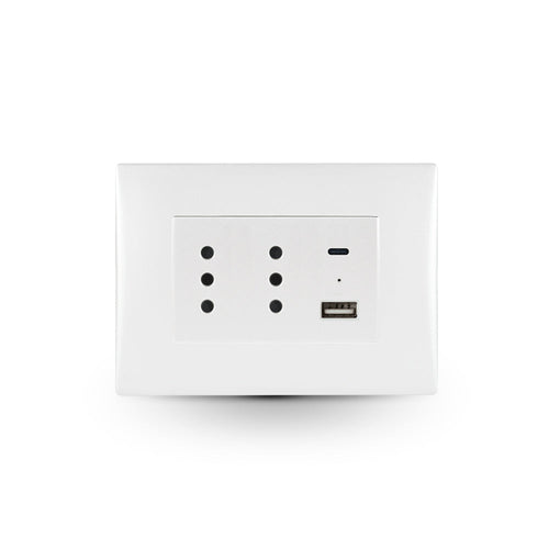 TOMA CORRIENTE ANDES DUPLEX 10A + 2 USB WHITE ARMADA