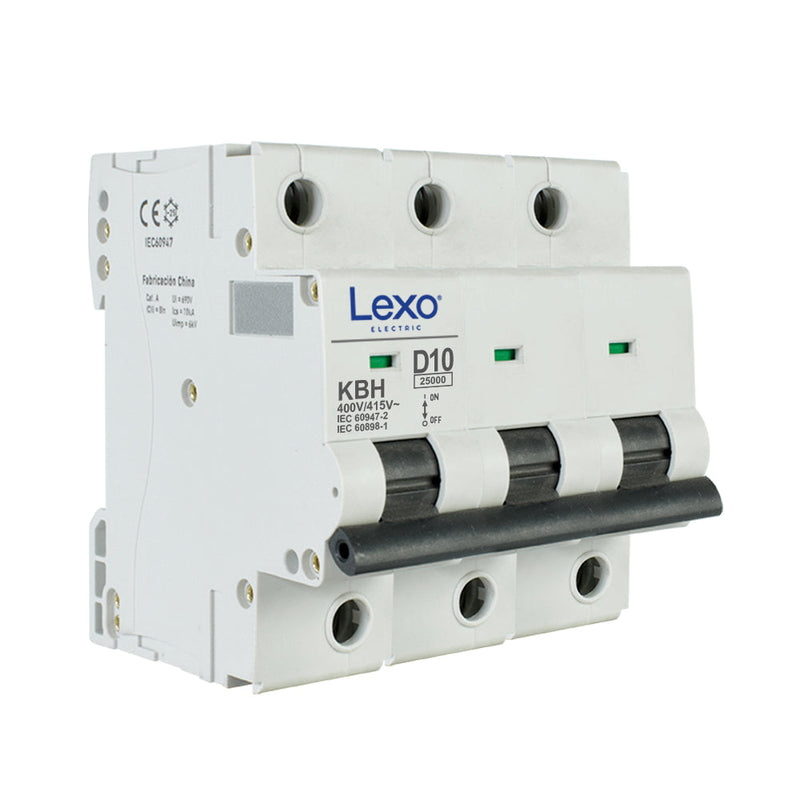 Interruptor automático 3X10A curva D 25kA