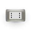 TOMA CORRIENTE DÚPLEX 10A/16A 250V BLANCO/PLATA