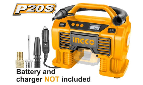 COMPRESOR INFLADOR INGCO INDUSTRIAL 20V S/BAT.S/CARGADOR #CACLI2002