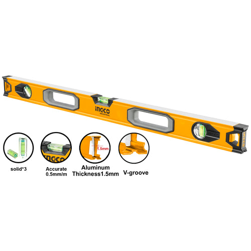 NIVEL INGCO ALUMINIO INDUSTRIAL 80 CM. TRES AGUAS # HSL08080
