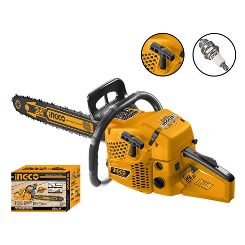 MOTOSIERRA INGCO A GASOLINA 2 TIEMPOS 62CC - 550ML 24" #GCS5602411 (C)