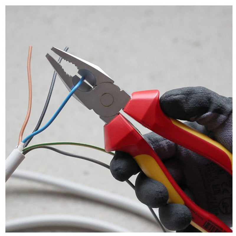 Alicates universales WETEC VDE. mango de 3 componentes. 180 mm