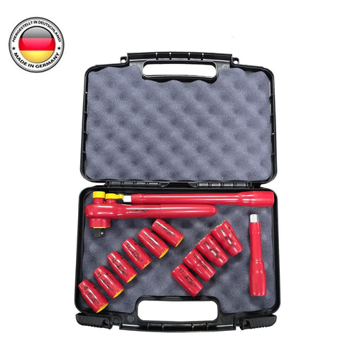 Set de Chicharra y Dados Aislados Cuadrante 3/8" 6 a 19 mm Wetec