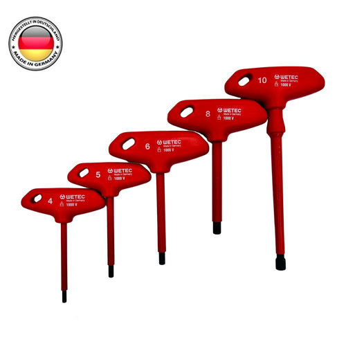 SET 5 ATORNILLADORES ALLEN MANGO "T" CON AISLACION 1000VAC