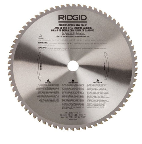Disco s.circular 12 70 dts. pta/carburo (71697) - RIDGID