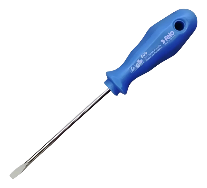 Destornill.plano 3.0 x 80mm m/azul (90003210) - FELO