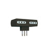 ENCHUFE MACHO LATERAL 2P+T 4 HEMBRAS NEGRO