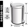 BASURERO PEDAL 5L ACERO INOX TRAMONTINA