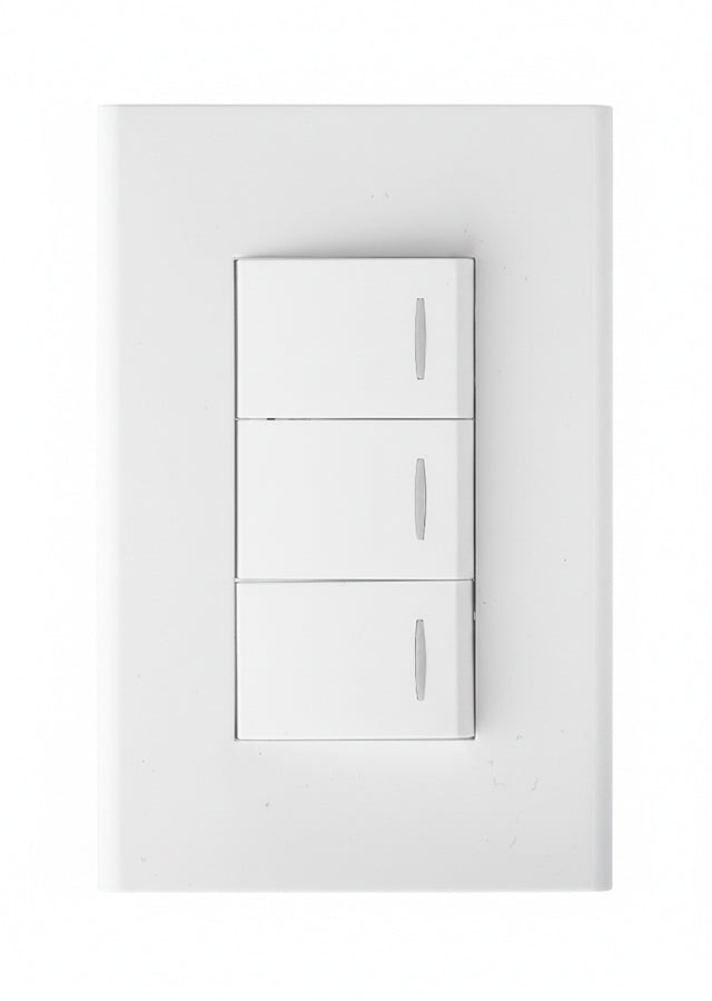 Modulo interruptor triple blanco Blanco