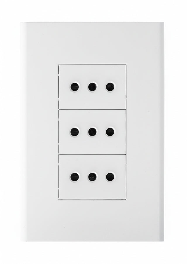 Modulo tomacorriente triple 10A blanco Blanco