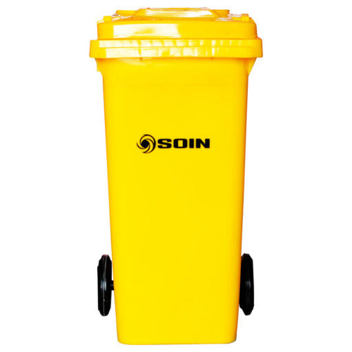 CONTENEDOR DE BASURA CON RUEDAS AMARILLO 120 LTS.
