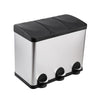 BASURERO ACERO INOXIDABLE TRIPLE 15 LTS X3 SOIN