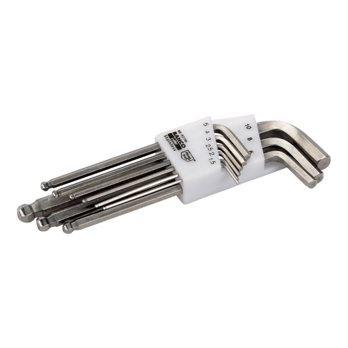 Juegos Llaves Allen 9 Piezas Punta Bolas BAHCO acero inoxidable martensitico dureza 50 – 55 HRC