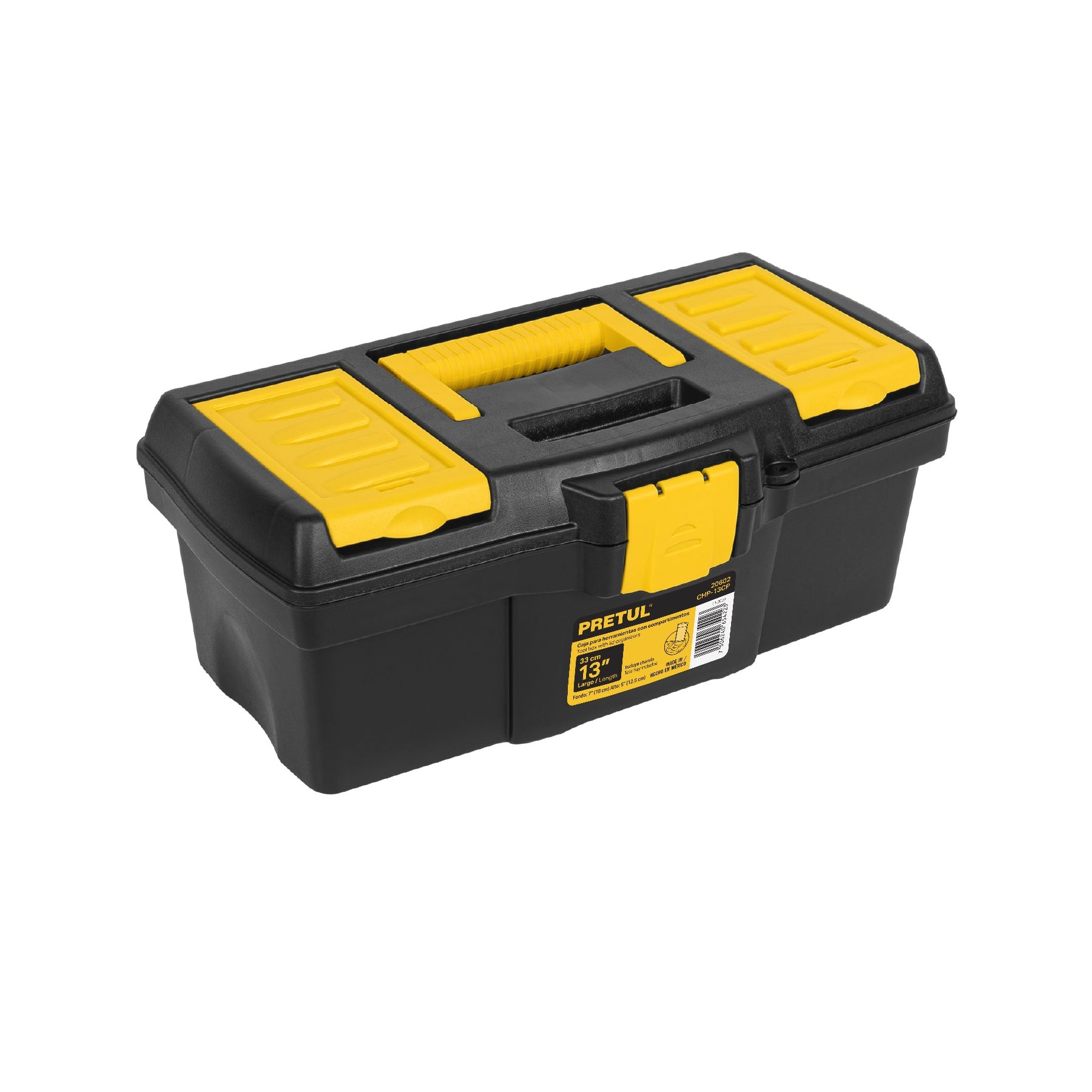 CAJA HERRAMIENTA PRETUL (TRUPER) PLASTICA NEGRA 13" # CHP-13CP (20602)