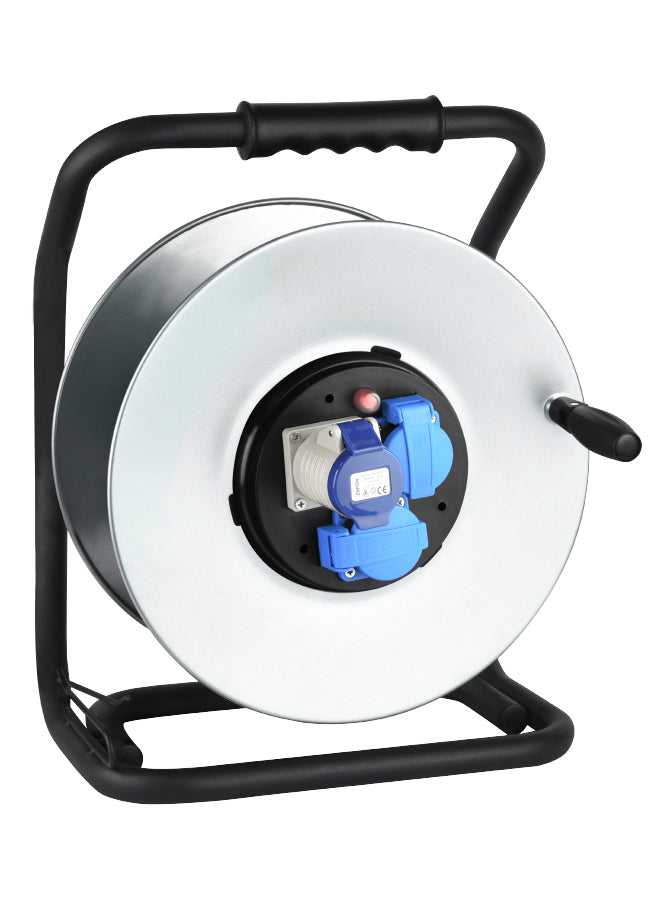 Carrete industrial 1xCEE+ 1xSchuko sin cable Negro