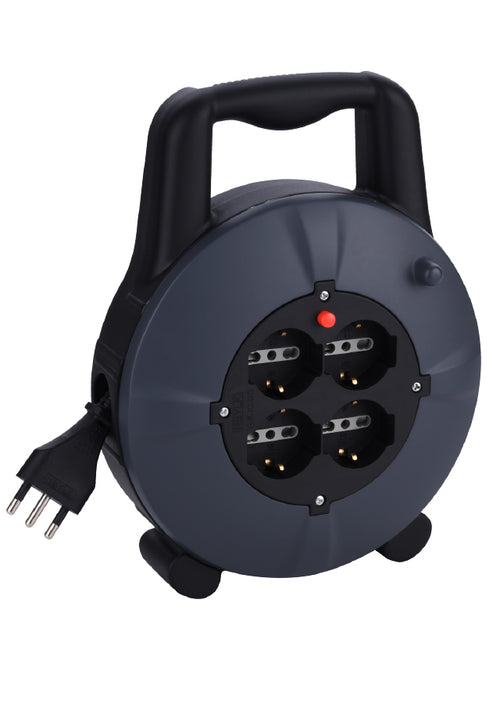 Carrete alargador 4 tomas 10A 12 mts Negro