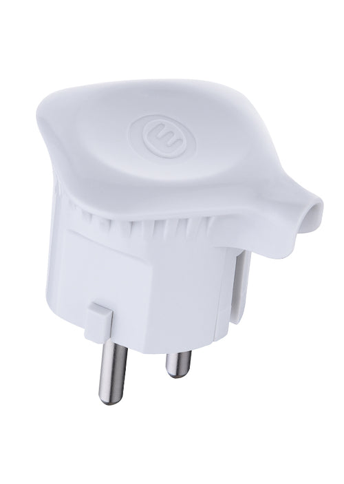 Macho volante schuko 90° 16A 2P+T Blanco