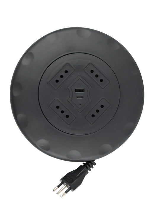 Carrete UFO USB+C 5mts Negro